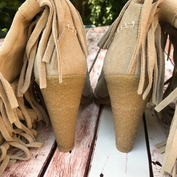 Michael Kors Moccasin Suede Fringe Boots - Picture 4 of 8